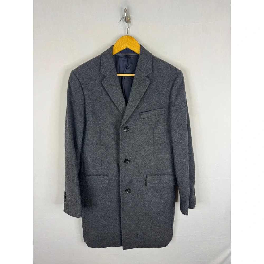 J.Crew Ludlow Topcoat Charcoal Grey Wool Cashmere Blend Coat 38S
